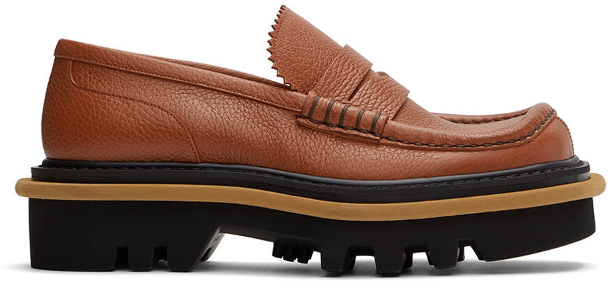

Оранжевые кожаные лоферы Dries Van Noten