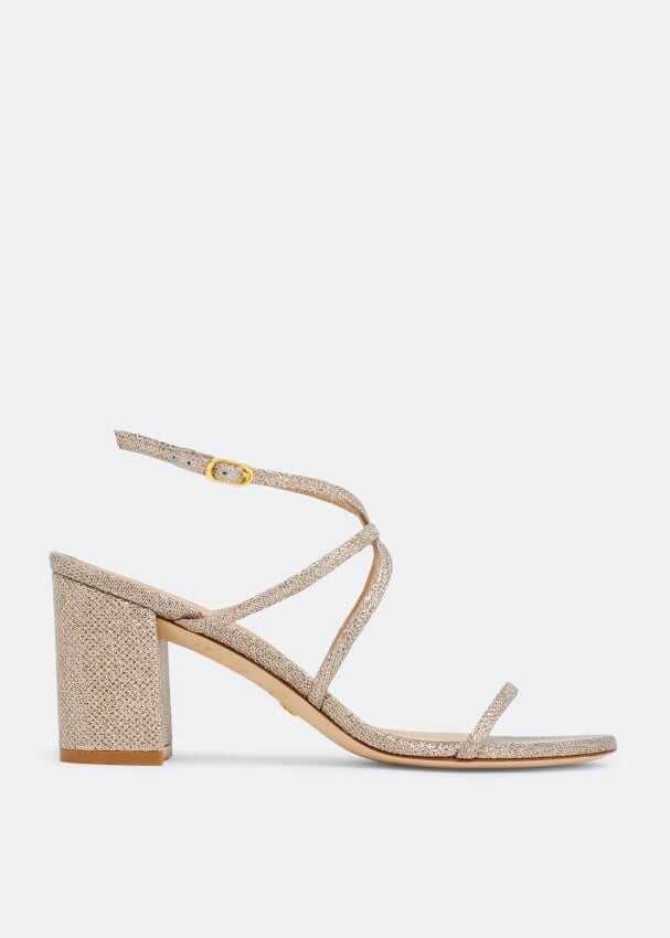 

Сандалии STUART WEITZMAN Barelythere 75 block sandals, металлик