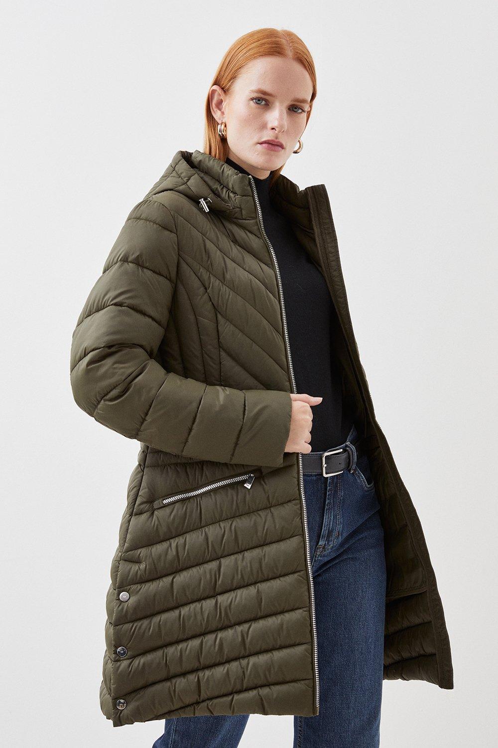 Легкое компактное пальто Petite Karen Millen, хаки пальто mexx демисезонное силуэт прямой средней длины карманы размер xl черный