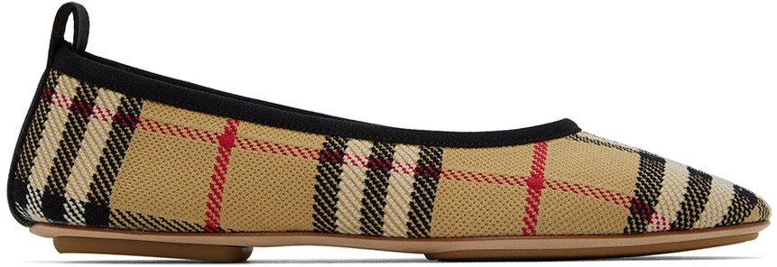 

Бежевые балетки в винтажную клетку Burberry