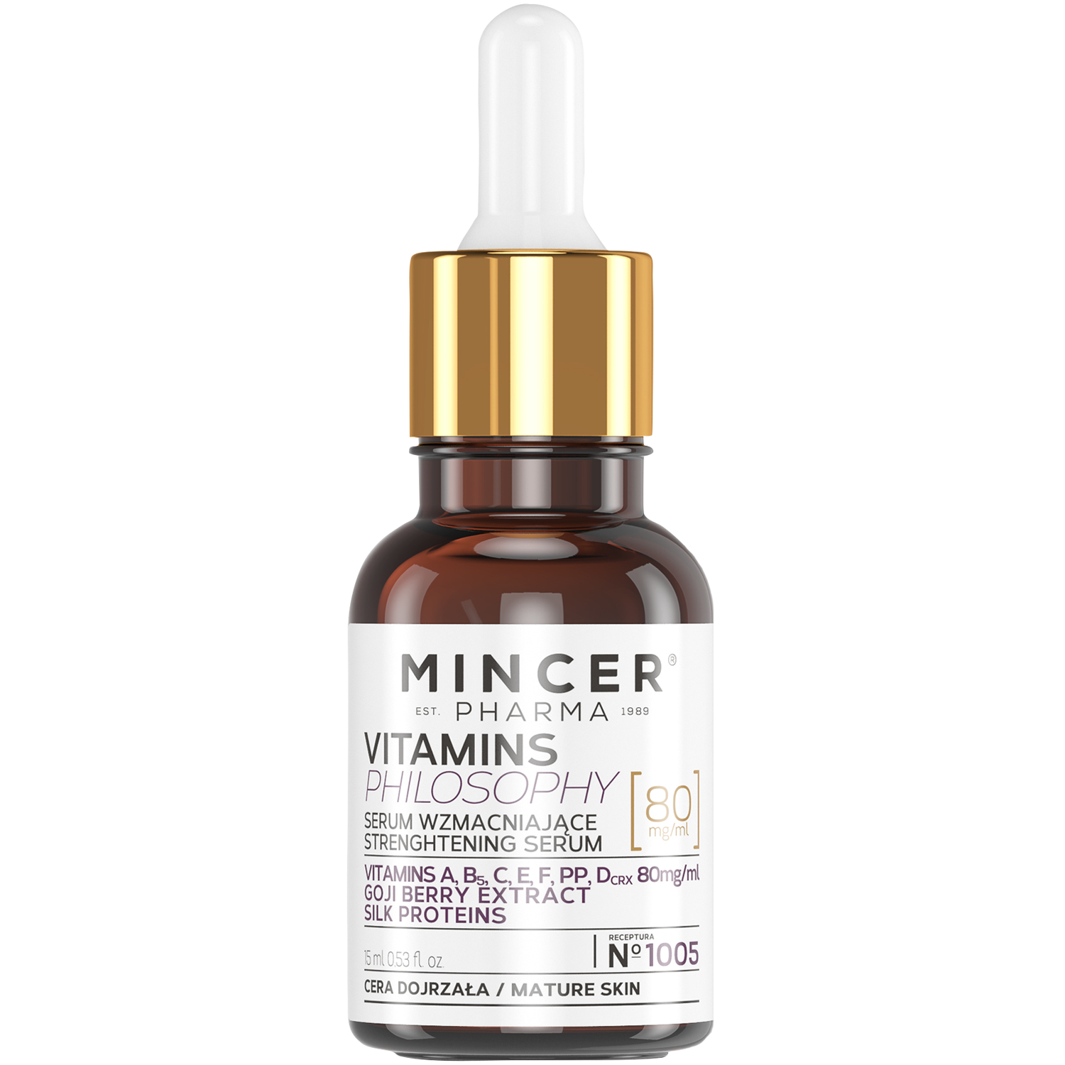 Mincer Pharma Vitamins Philosophy укрепляющая сыворотка для лица и шеи, 15 мл