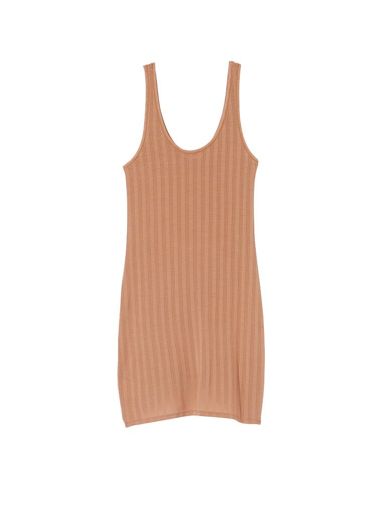 

Ночная рубашка Victoria's Secret Luxe Modal Ribbed, светло-коричневый