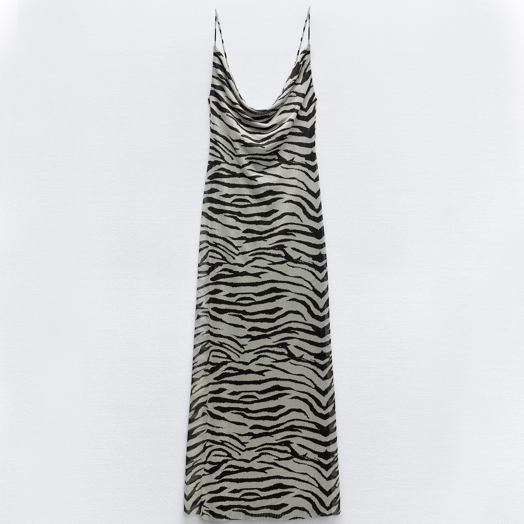 цена Платье Zara Zebra Printed Tulle, серый/черный