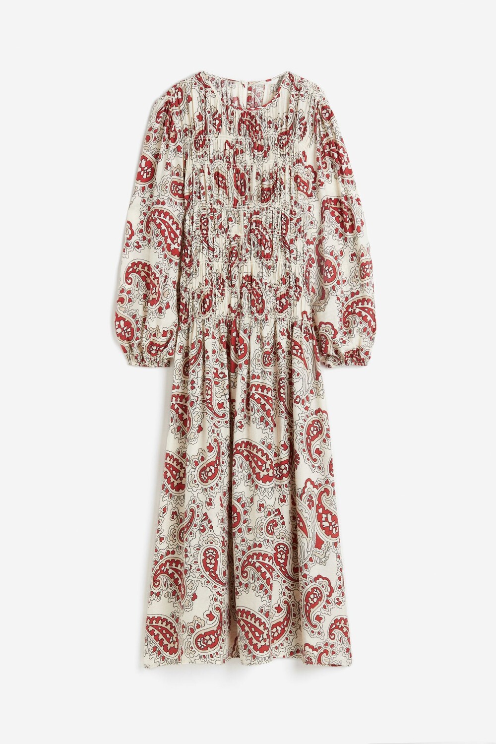 

Платье H&M Smocked-bodice, белый/красный