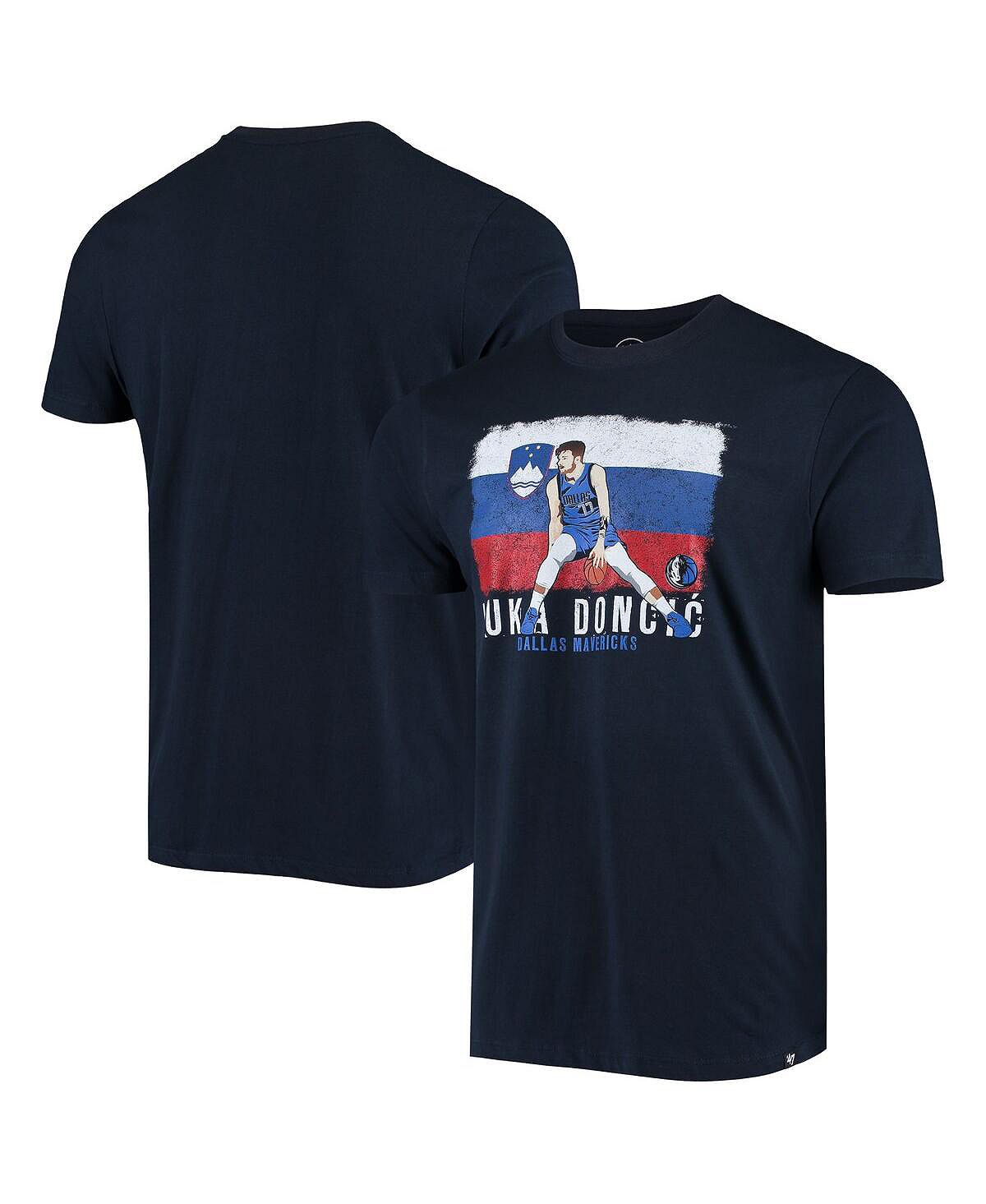 Мужская футболка с рисунком luka doncic navy dallas mavericks player '47 Brand, синий цена и фото
