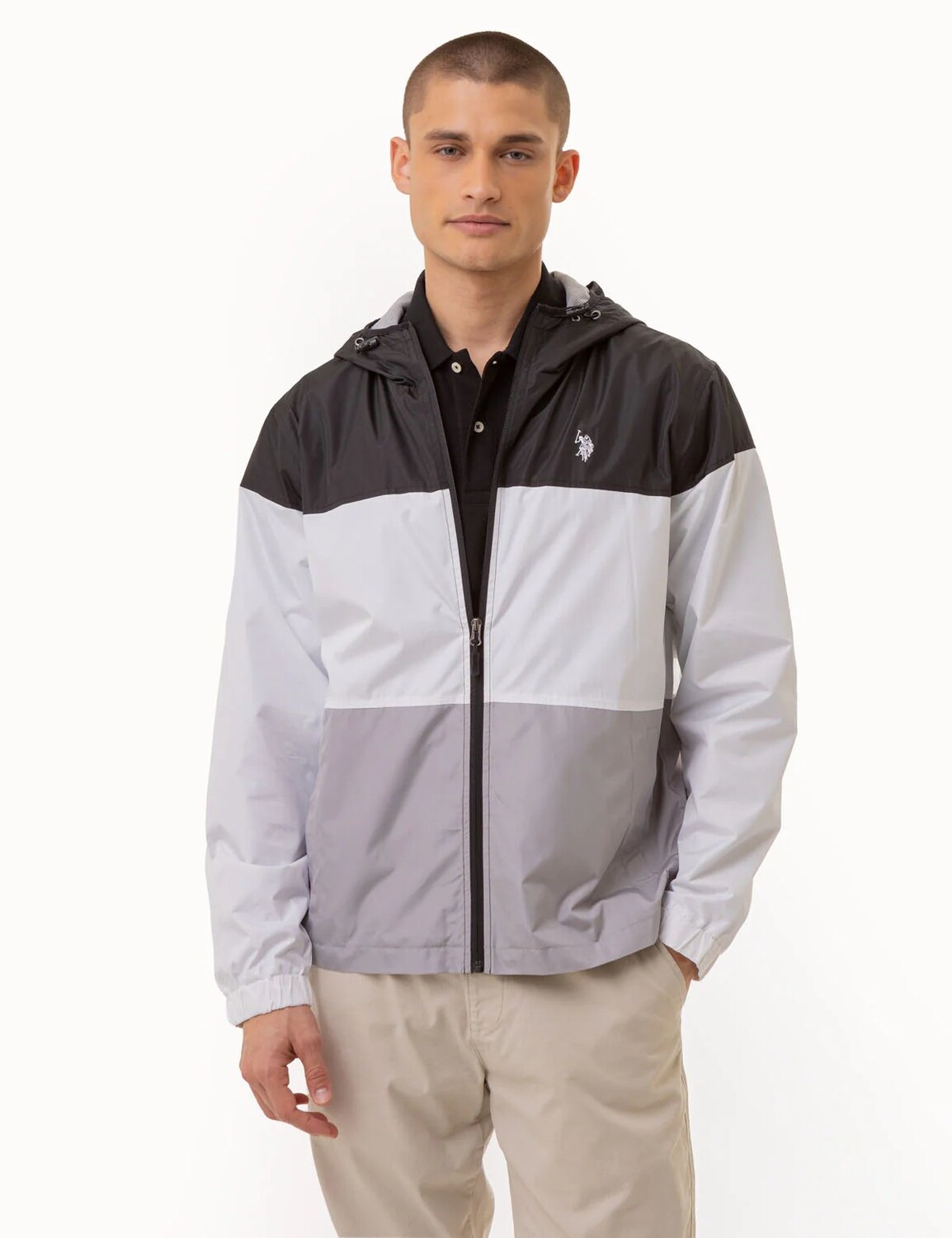 

Ветровка U.S. Polo Assn. Tri Colorblock Heathered, черный