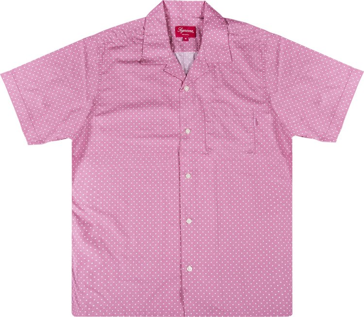 Рубашка Supreme Polka Dot Short-Sleeve Shirt 'Pink', розовый
