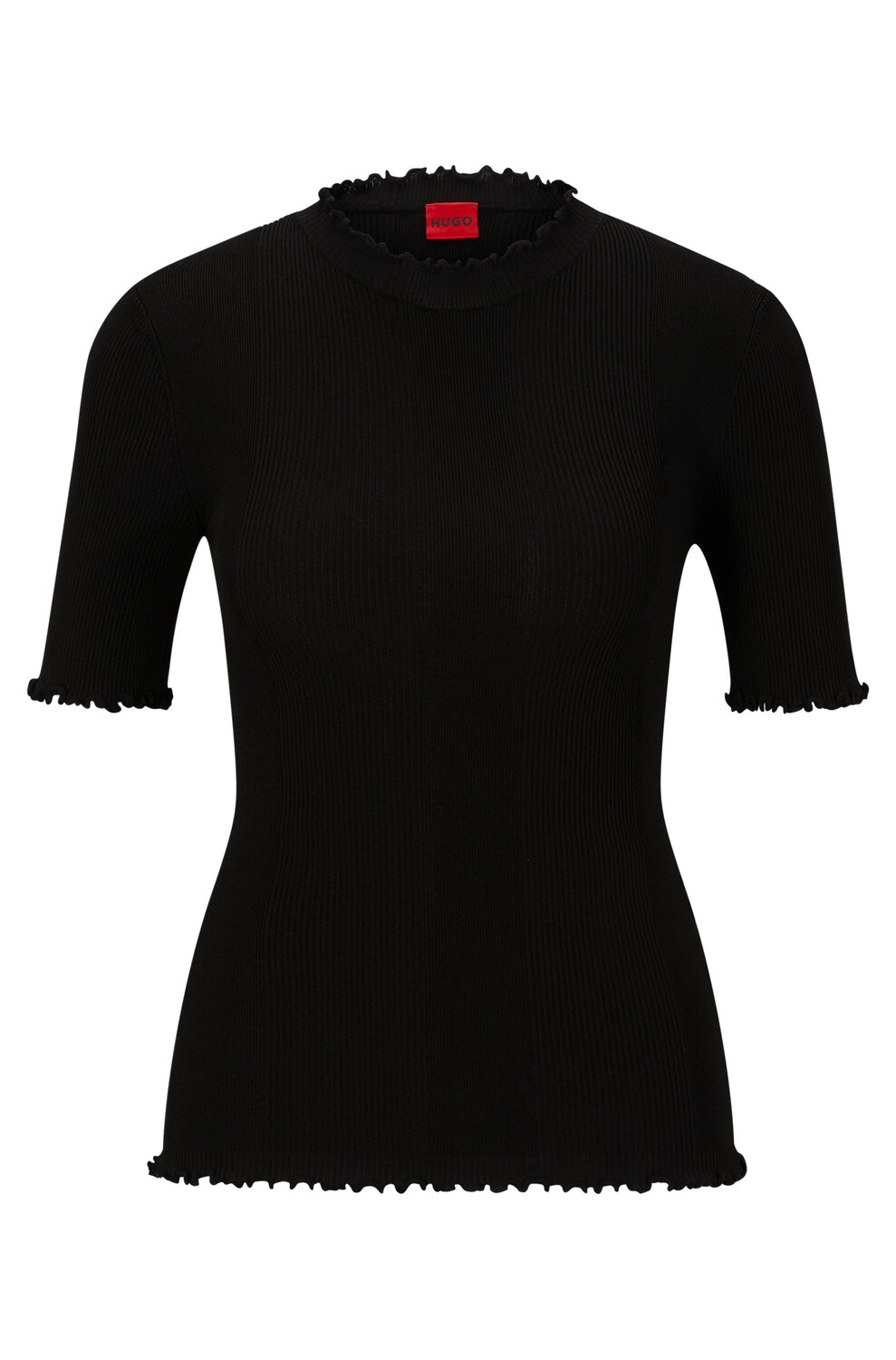 

Водолазка Hugo Mock-neck With Short Sleeves And Ribbed Structure, черный