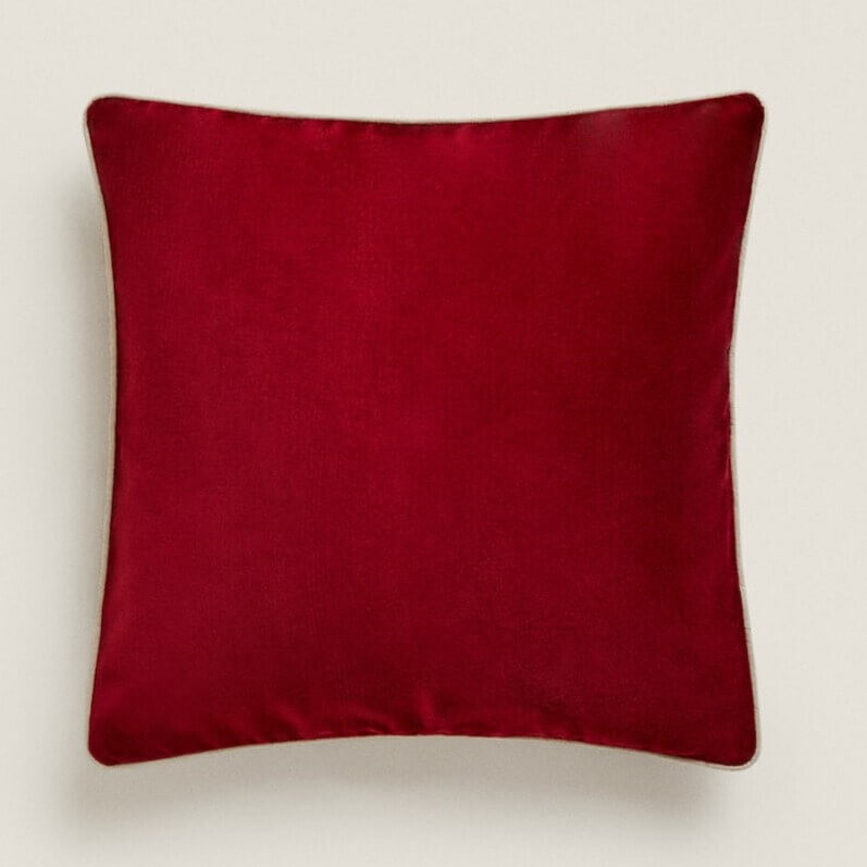 

Чехол на подушку Zara Home Christmas Velvet, красный