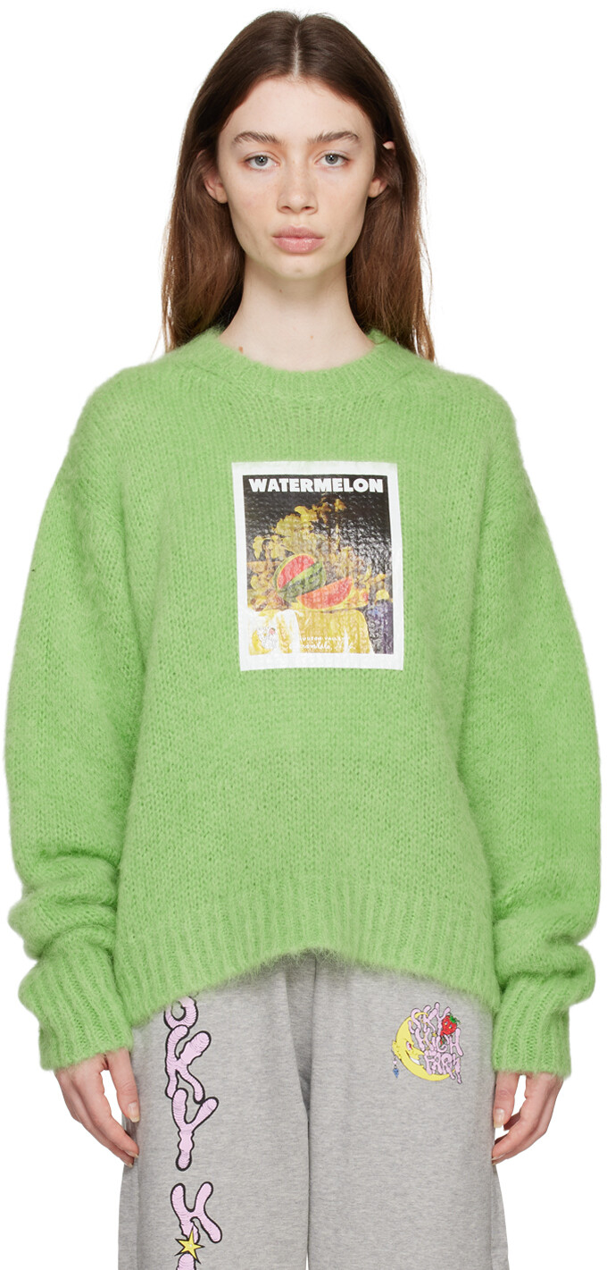

Зеленый джинсовый свитер Tears Edition Sky High Farm Workwear
