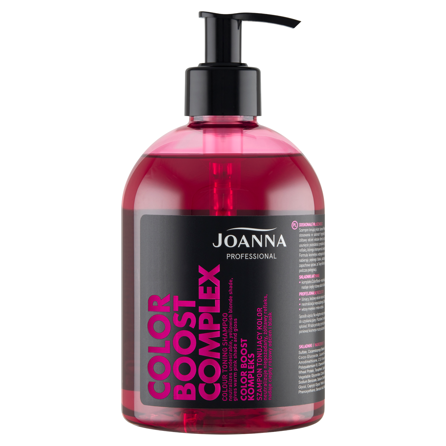 Joanna Professional Color Boost Complex тонирующий шампунь для волос, 500 мл joanna кондиционер нейтрализатор желтизны для волос joanna color boost complex с протеинами пшеницы холодный пепельный 500 г