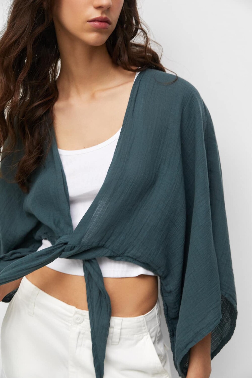 

Кимоно укороченное Pull&Bear, зеленый