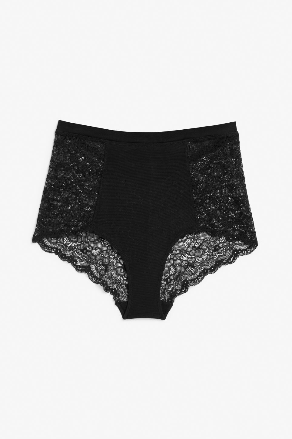 

Кружевные трусы Monki с завышенной талией, черный