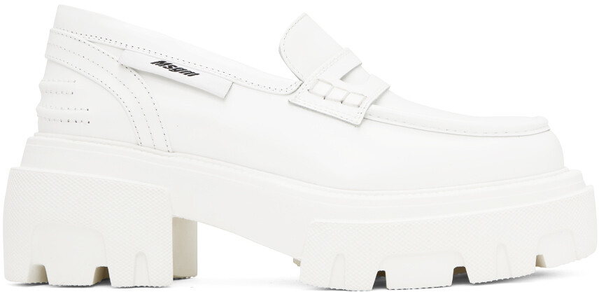 

Белые лоферы на платформе MSGM
