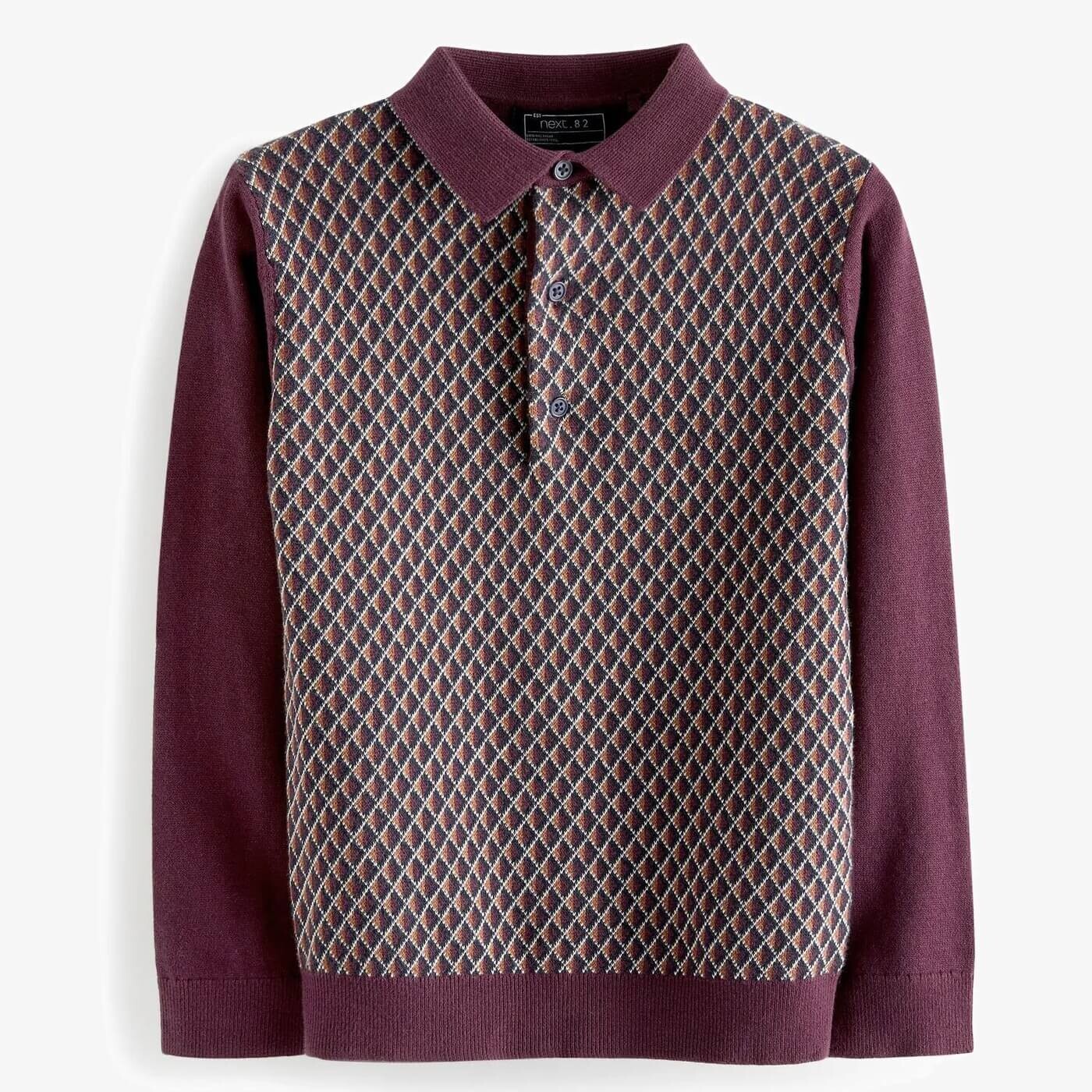 

Джемпер Next Long Sleeve Argyle, фиолетовый