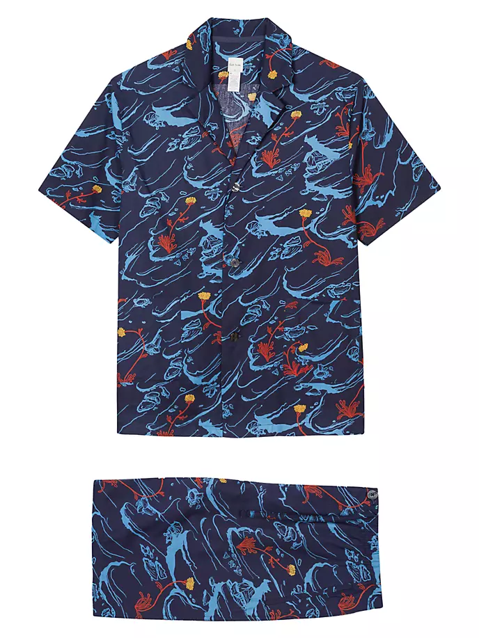 

Длинные хлопковые пижамные шорты Cliff Paul Smith, синий