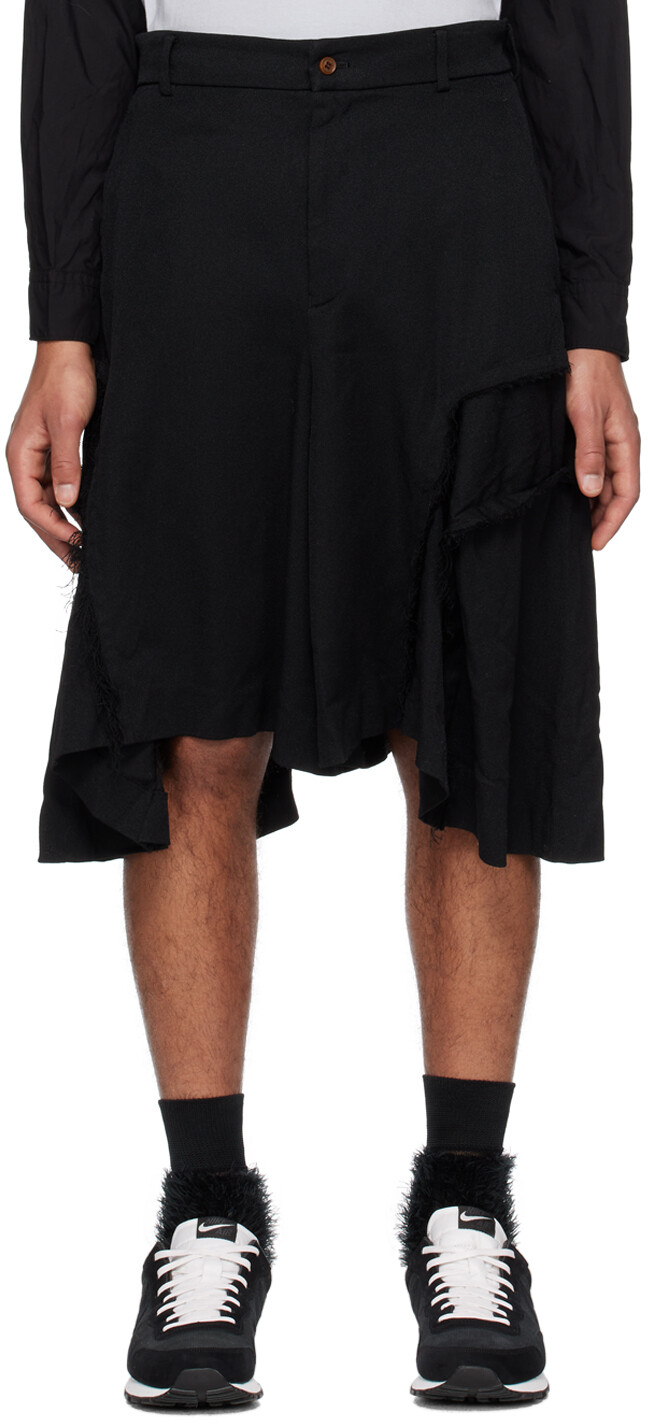 

Черные шорты с необработанными краями Black Comme des Garçons