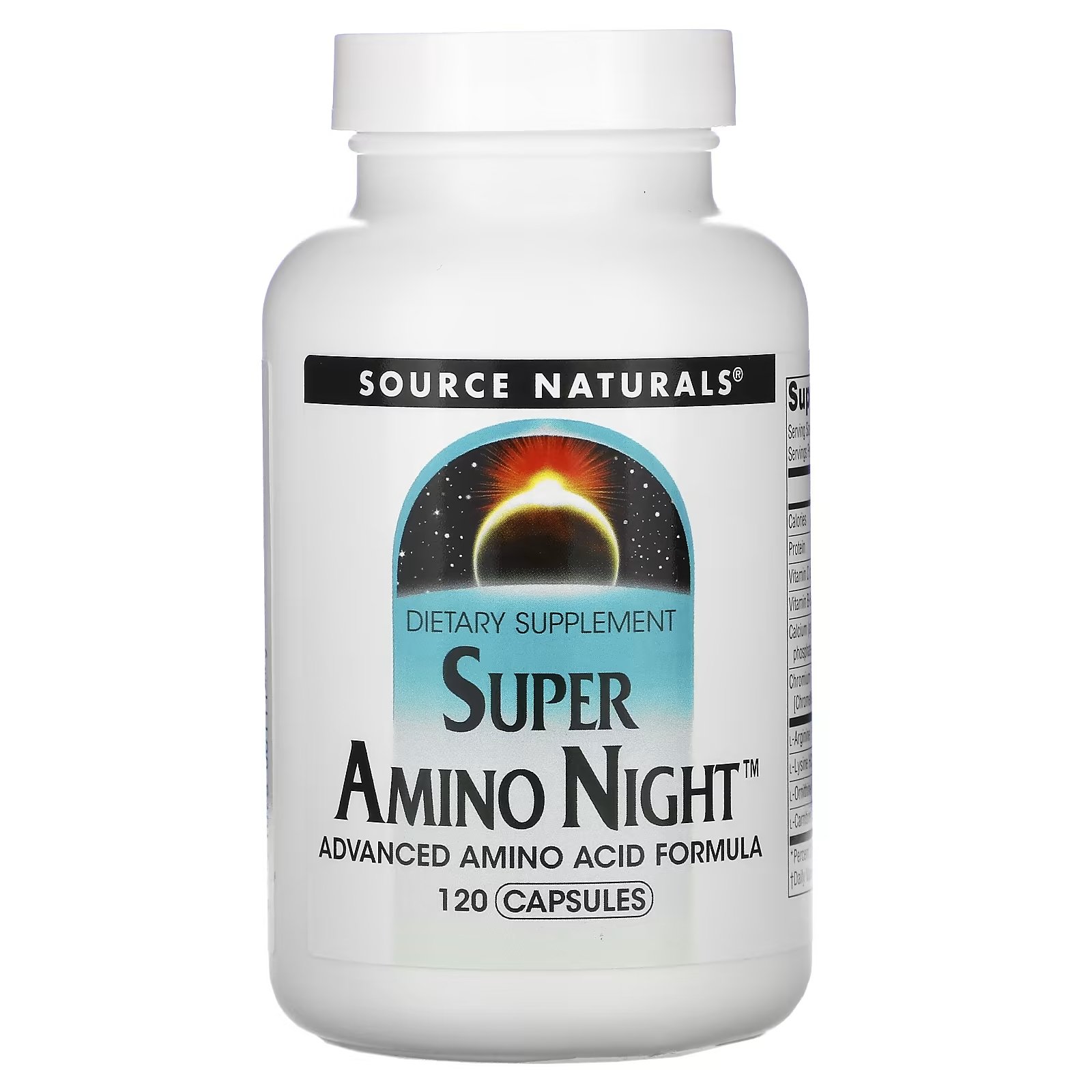 Source Naturals Super Amino Night формула с аминокислотами ночная, 120 капсул - фото