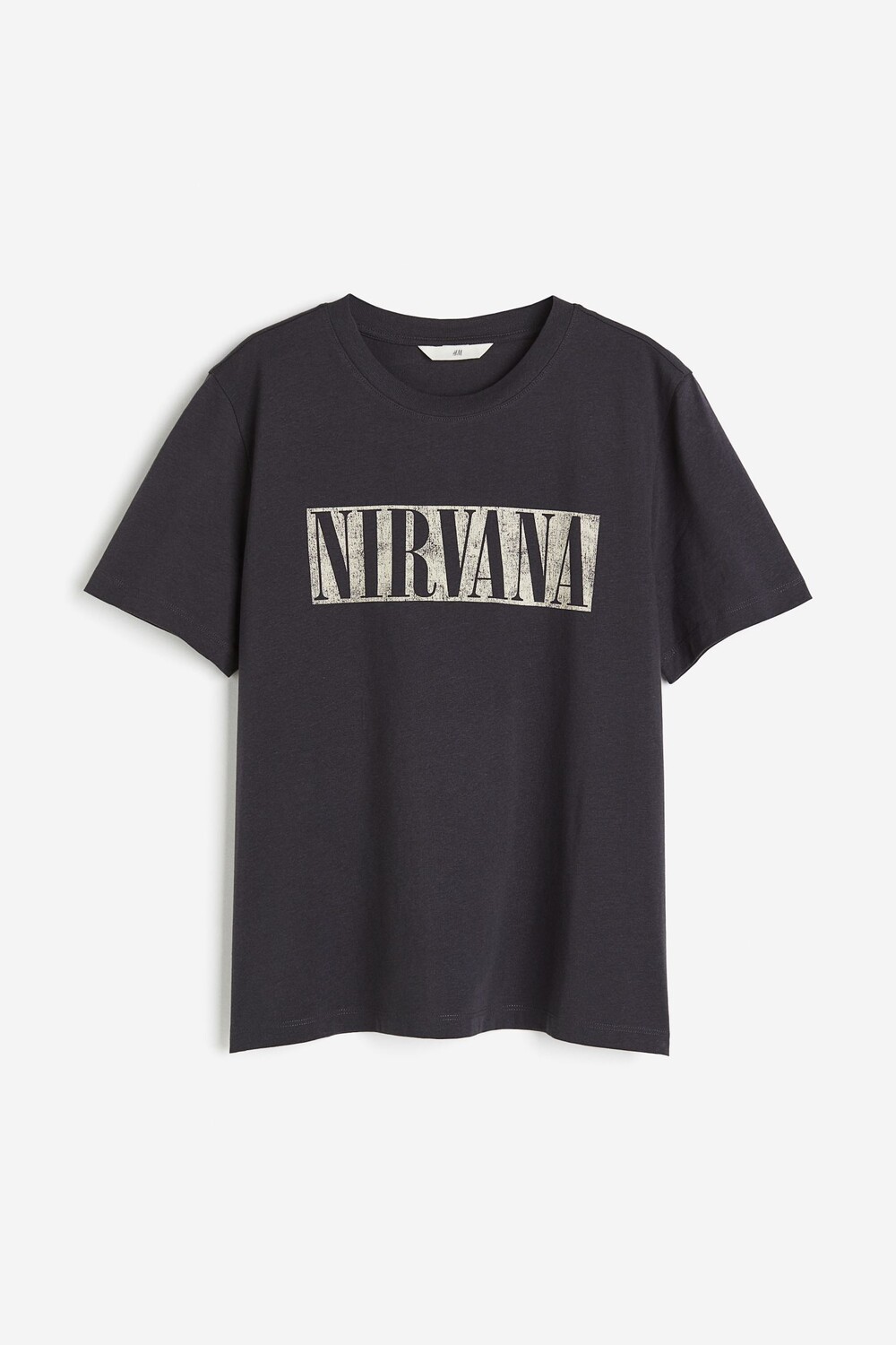 

Футболка H&M With Motif Nirvana, темно-серый