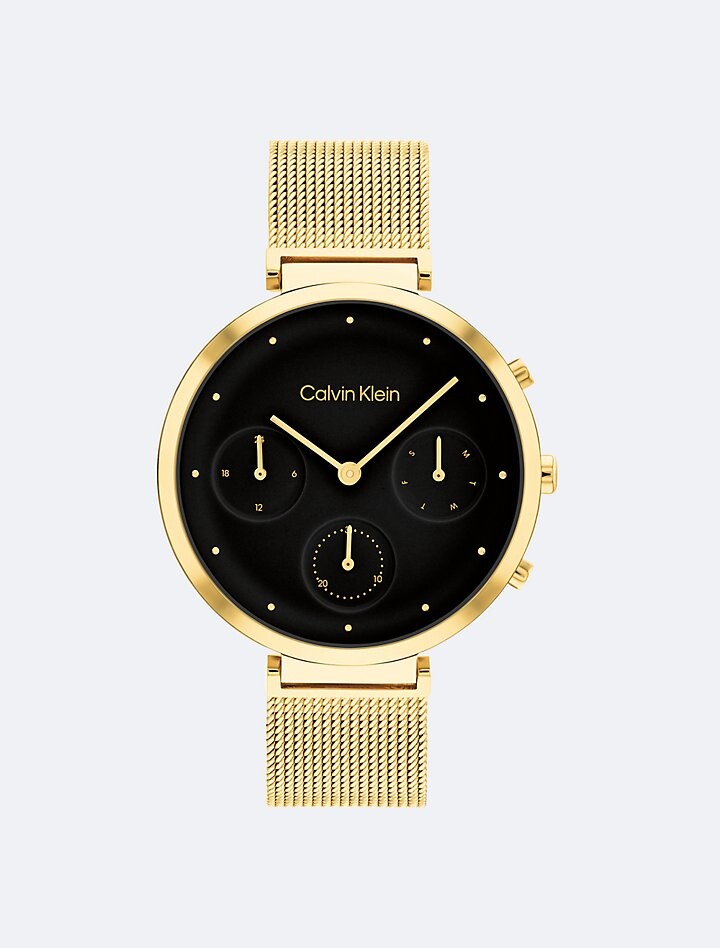 

Минималистичные часы T-Bar с позолотой 36,5 мм Calvin Klein, черный