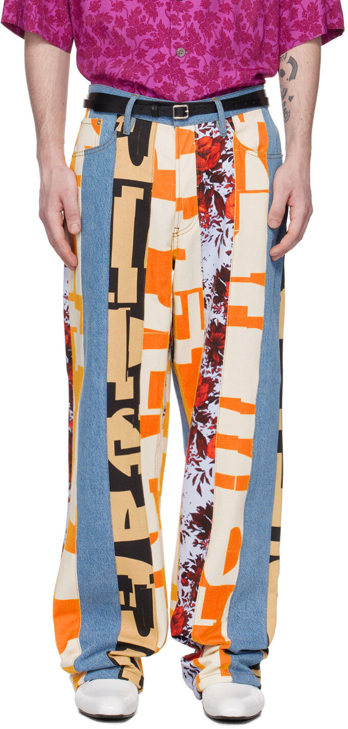 

Разноцветные джинсы в стиле пэчворк Dries Van Noten