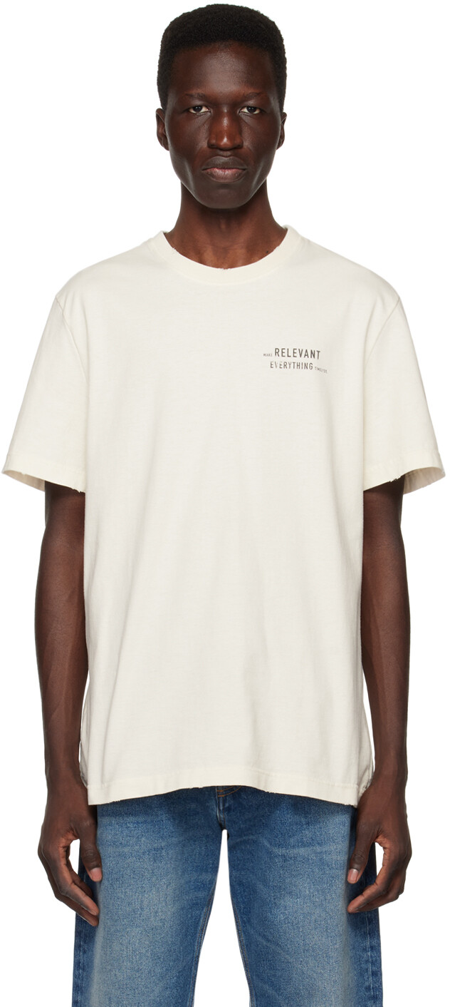 

Состаренная футболка Off-White Golden Goose, Белый