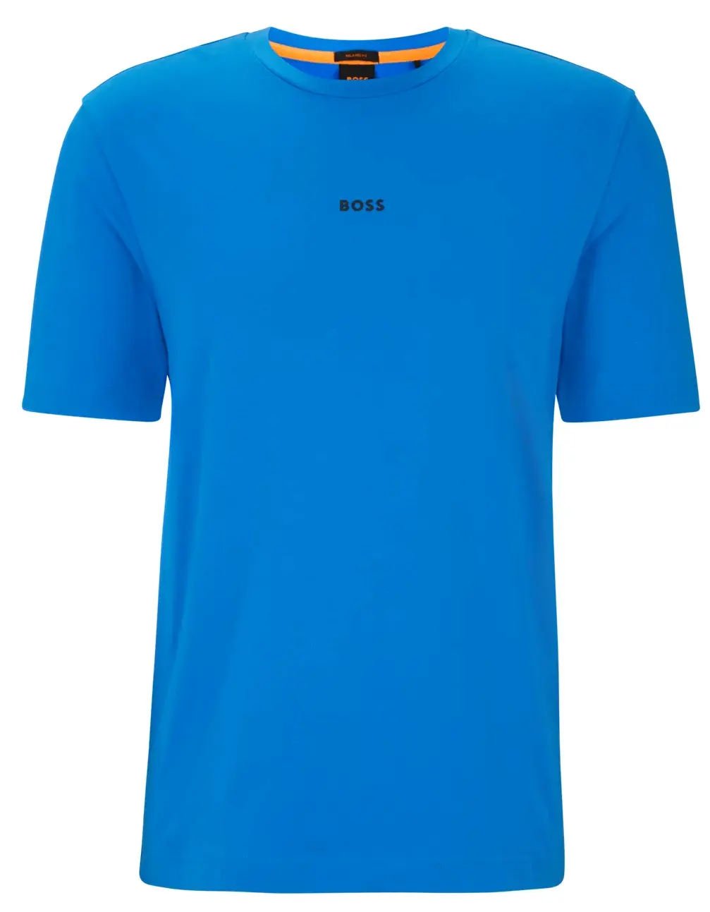 

Футболка Boss Relaxed-fit In Stretch Cotton With Logo Print, голубой