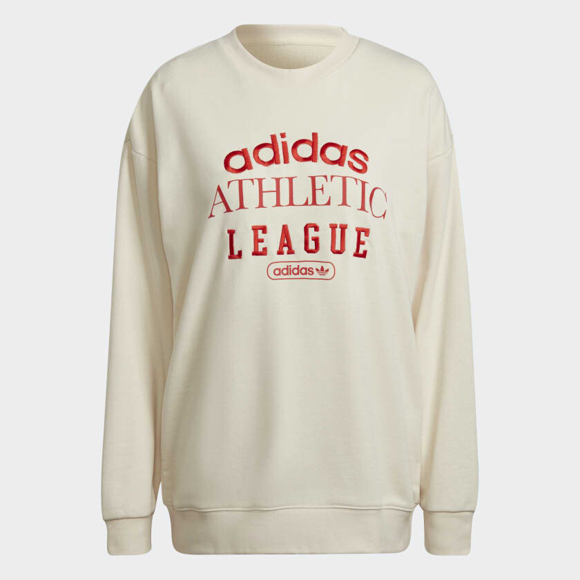 

Свитшот adidas Retro Luxury Crew, светло-бежевый/красный