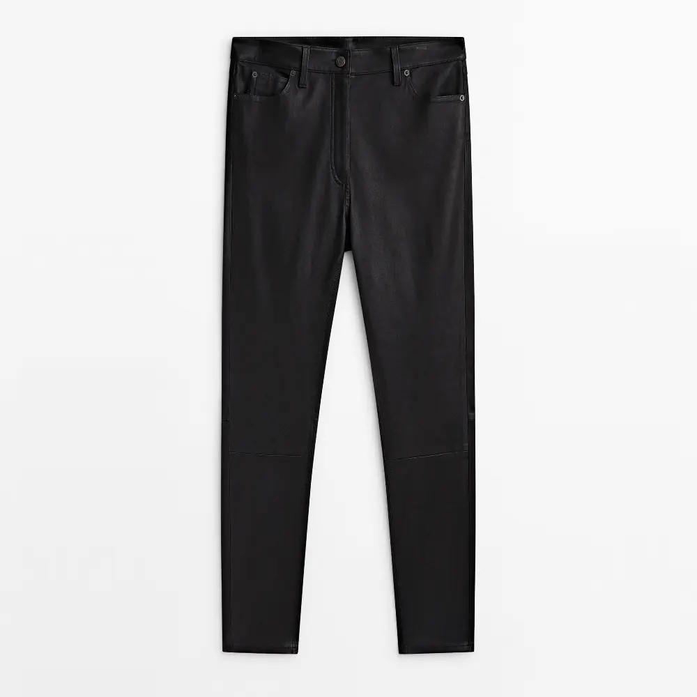 

Леггинсы Massimo Dutti Black Nappa Leather, черный