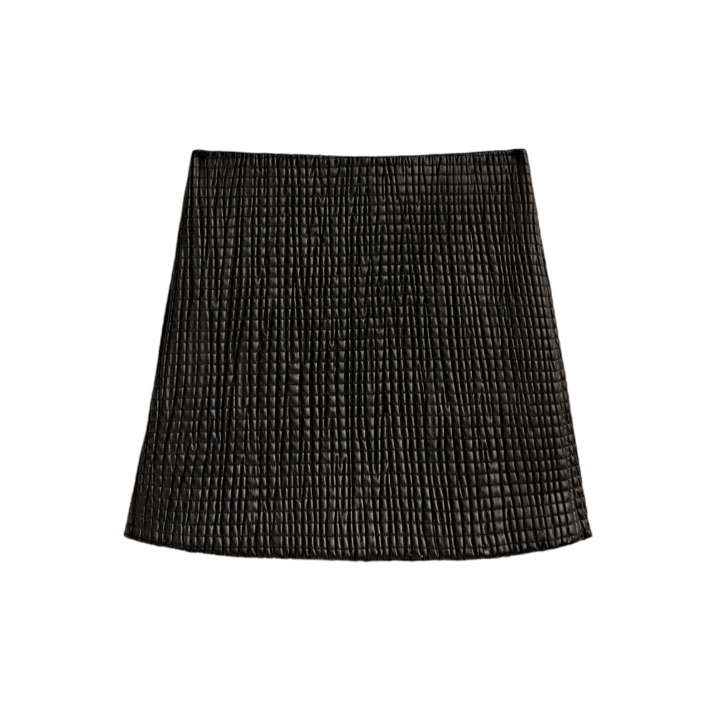 

Мини-юбка Massimo Dutti Party Stretch nappa leather, чёрный