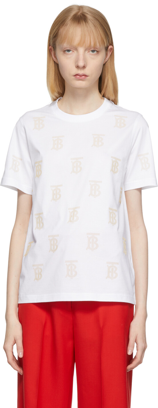 

Белая футболка с мотивом Margot Burberry, Белый