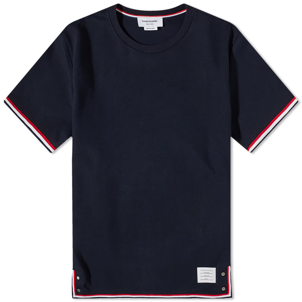 

Футболка Thom Browne Striped Tipping Tee, Серый