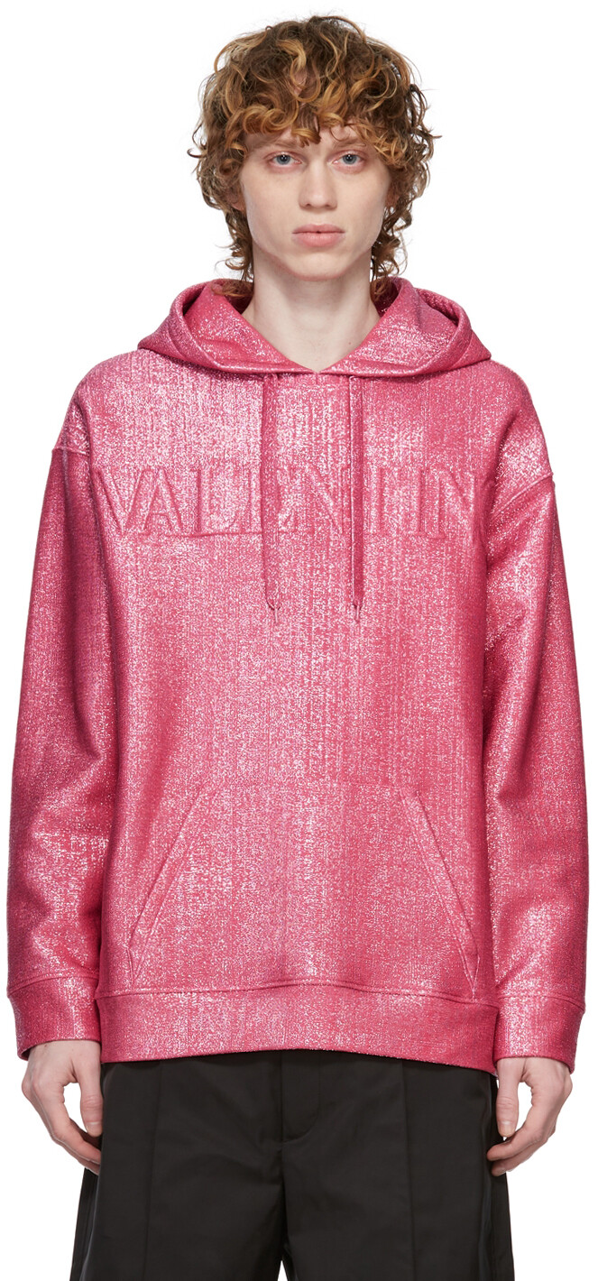 

Худи с металлическим логотипом розового цвета Valentino, Розовый