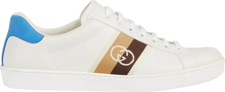 Кроссовки Gucci Ace Interlocking G - White Blue, синий - фото