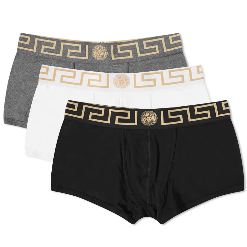 

Плавки-боксеры Versace с греческим логотипом на поясе, 3 штуки в упаковке