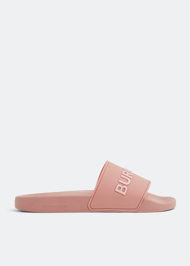 

Шлепанцы BURBERRY Furley logo slides, розовый