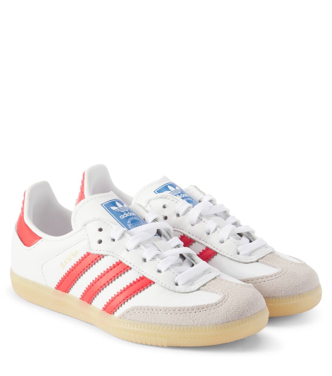 

Кожаные кроссовки Samba OG Adidas Originals Kids, цвет ftwr white/collegiate red