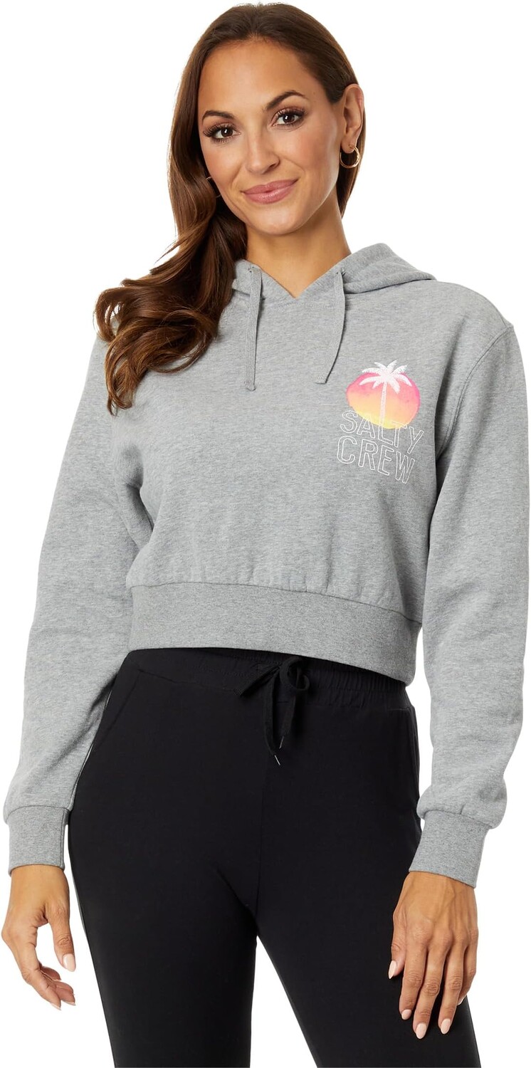 

Укороченный пуловер с капюшоном Summer Vibe Salty Crew, цвет Heather Grey
