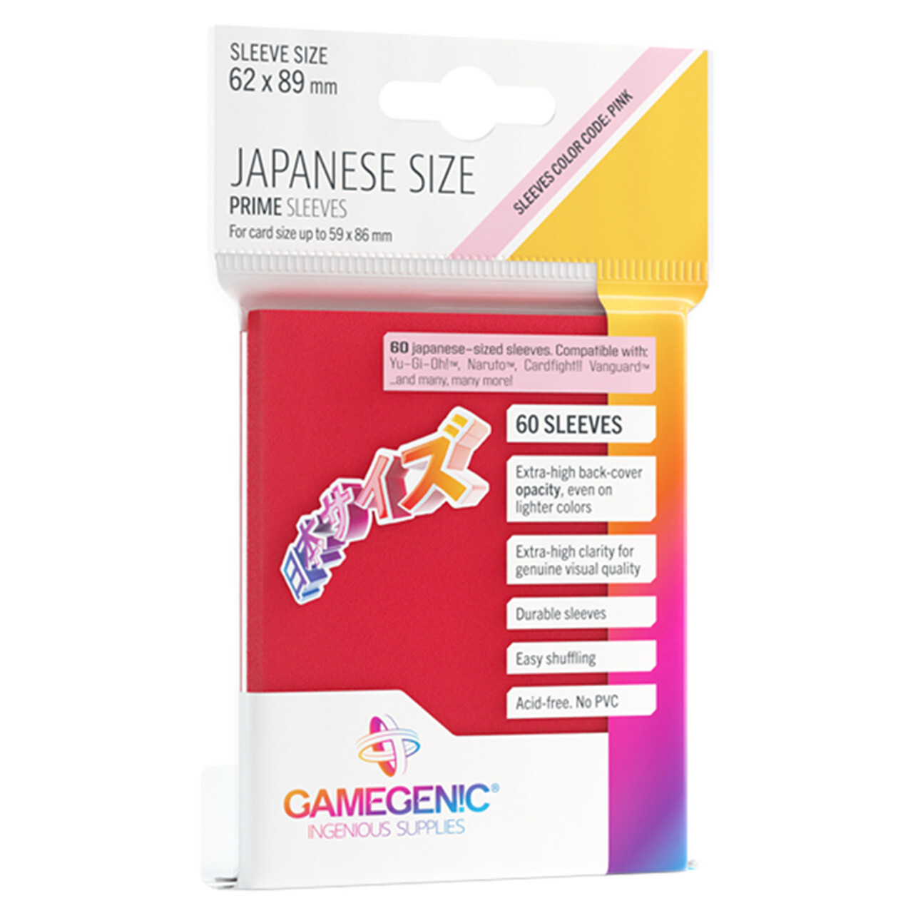 

Аксессуары Gamegenic: Red Prime Sleeves - Japanese Size (60ct)