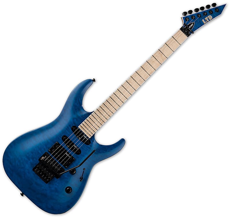 цена Электрогитара ESP LTD MH-203QM Electric Guitar See Thru Blue