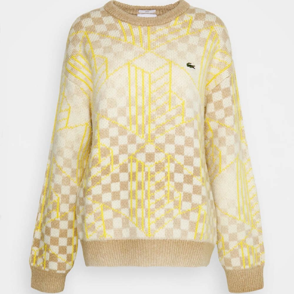 

Свитер Lacoste Monogram Alpaca, коричневый/желтый/бежевый