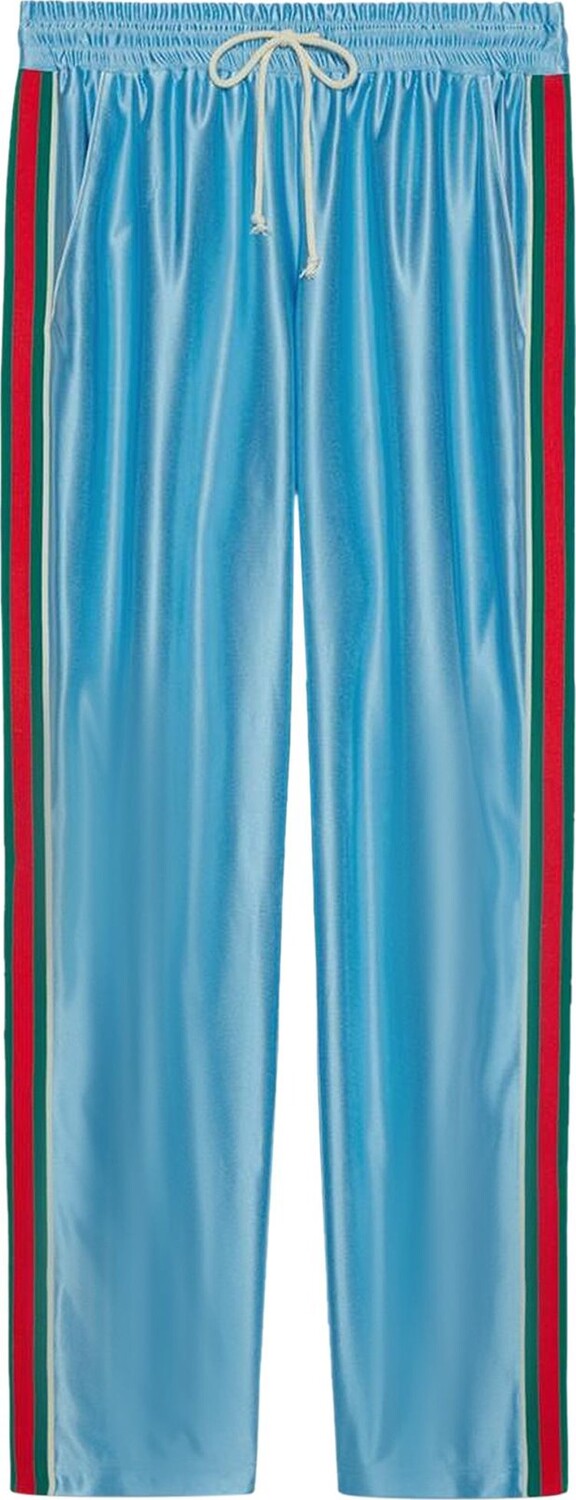 

Брюки Gucci Shiny Jersey Jogging Pant With Web Azure
