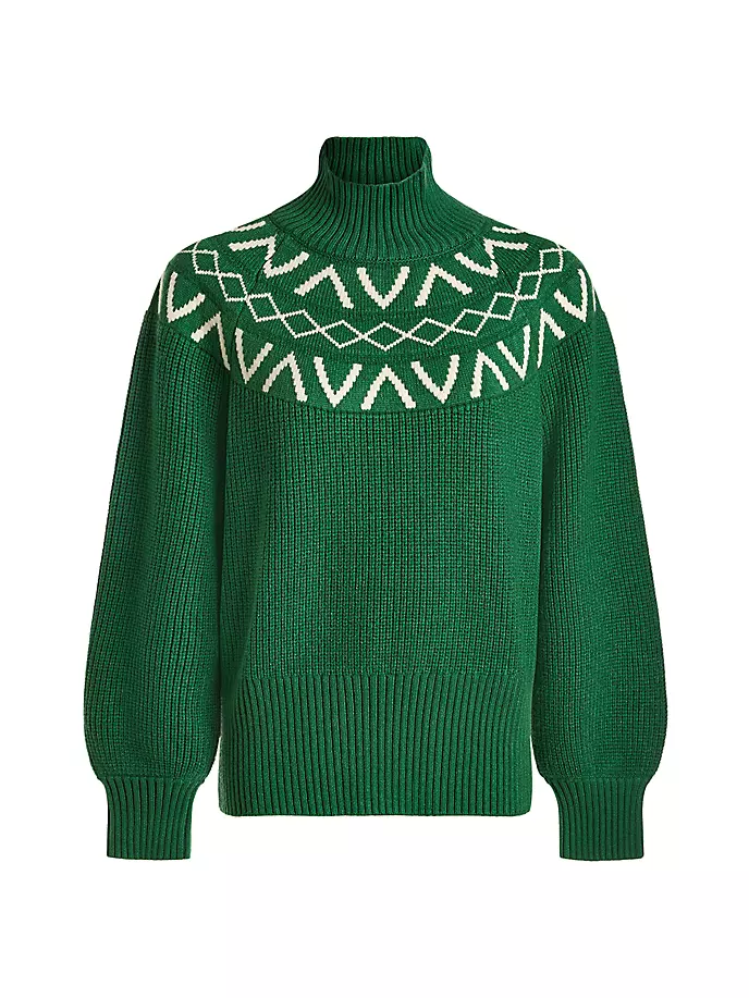 

Вязаный свитер с кокеткой Marcie Fairisle Varley, цвет verdant green