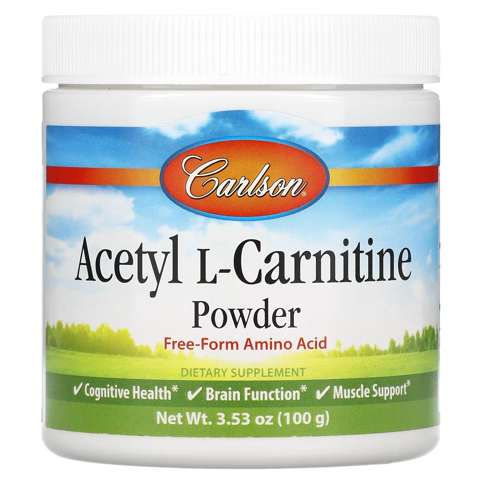 Ацетил-L-карнитин Carlson порошок аминокислоты, 100 г
