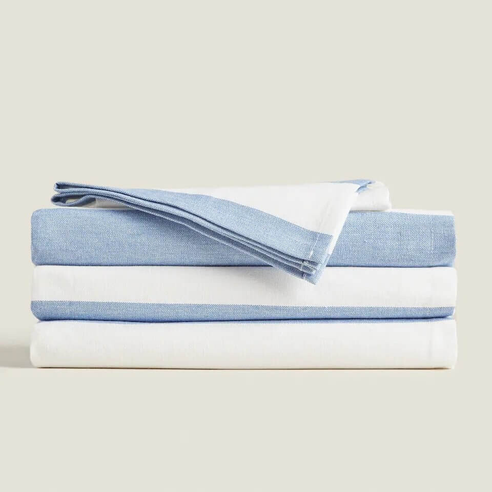 

Скатерть Zara Home Striped Cotton, голубой