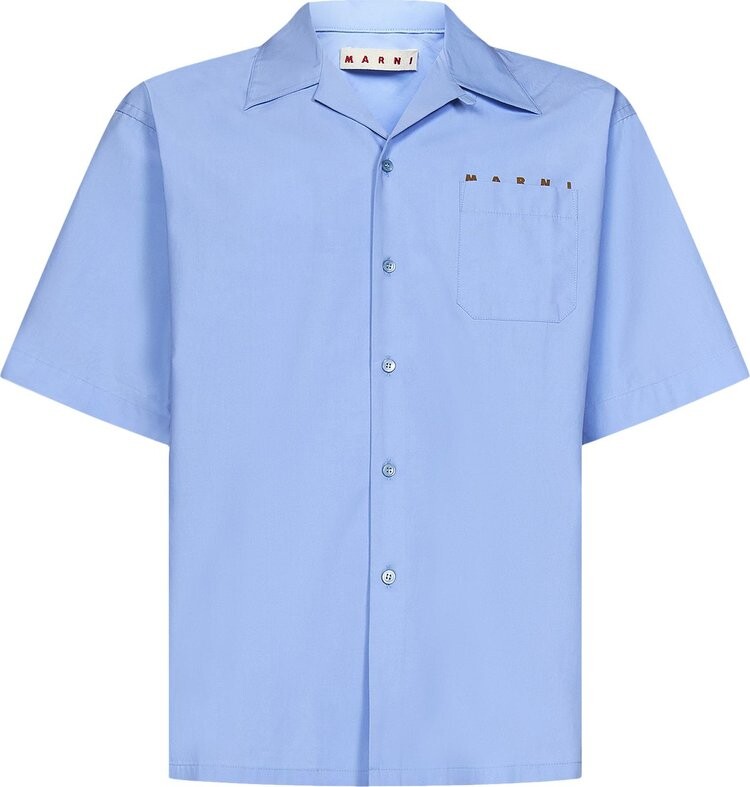 

Рубашка Marni Short-Sleeve Bowling Shirt 'Iris Blue', синий