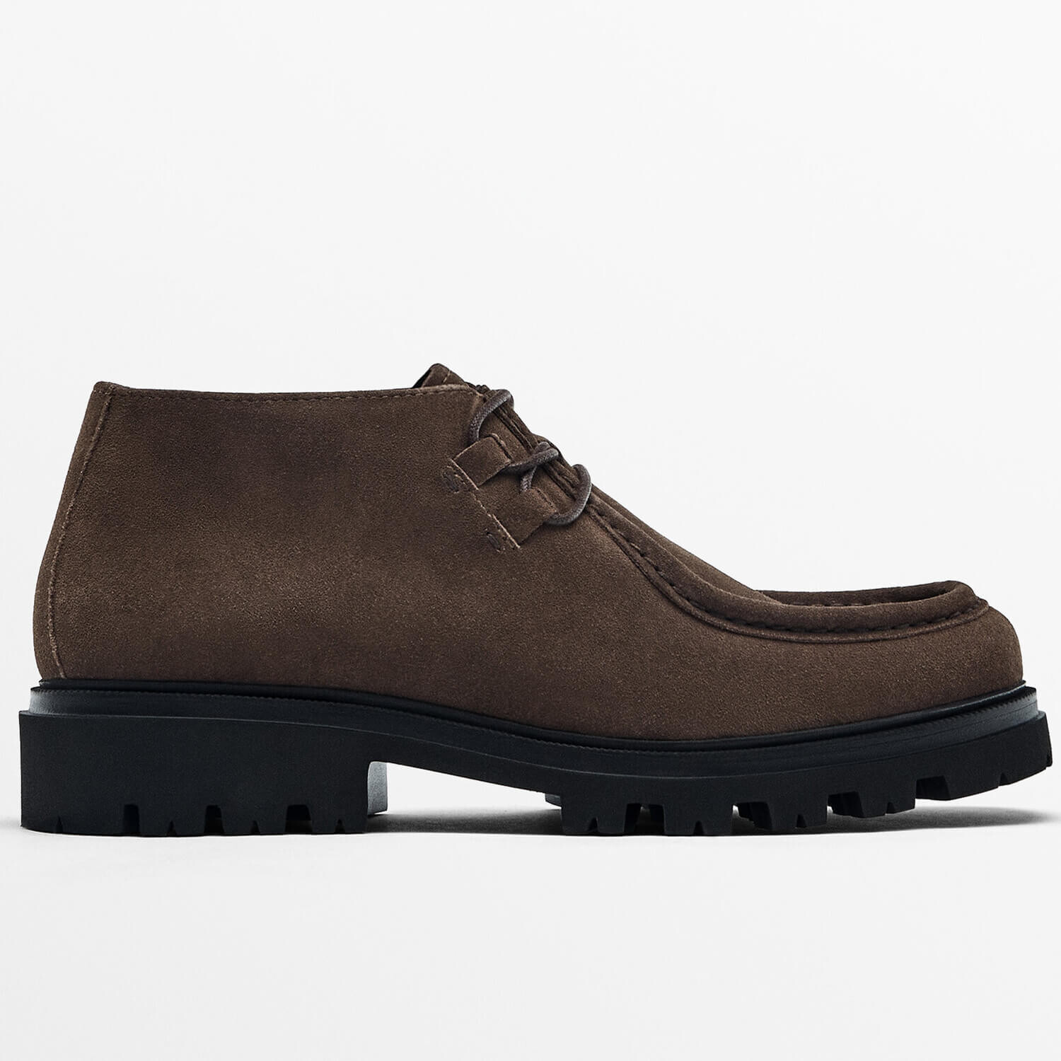 

Ботинки Massimo Dutti Moc Toe Split Suede, серо-коричневый