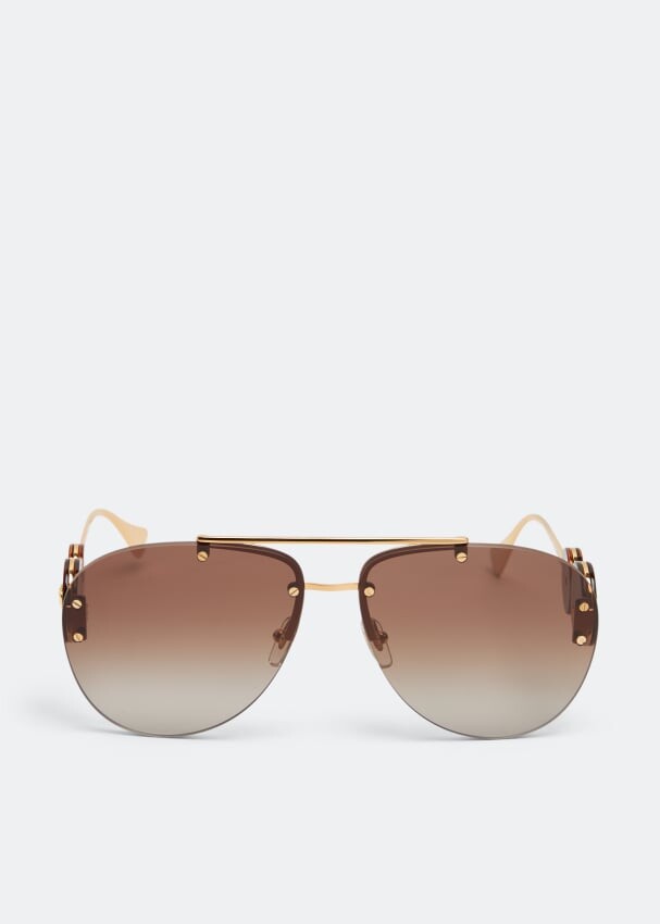 

Солнечные очки VERSACE Oversized aviator sunglasses, коричневый