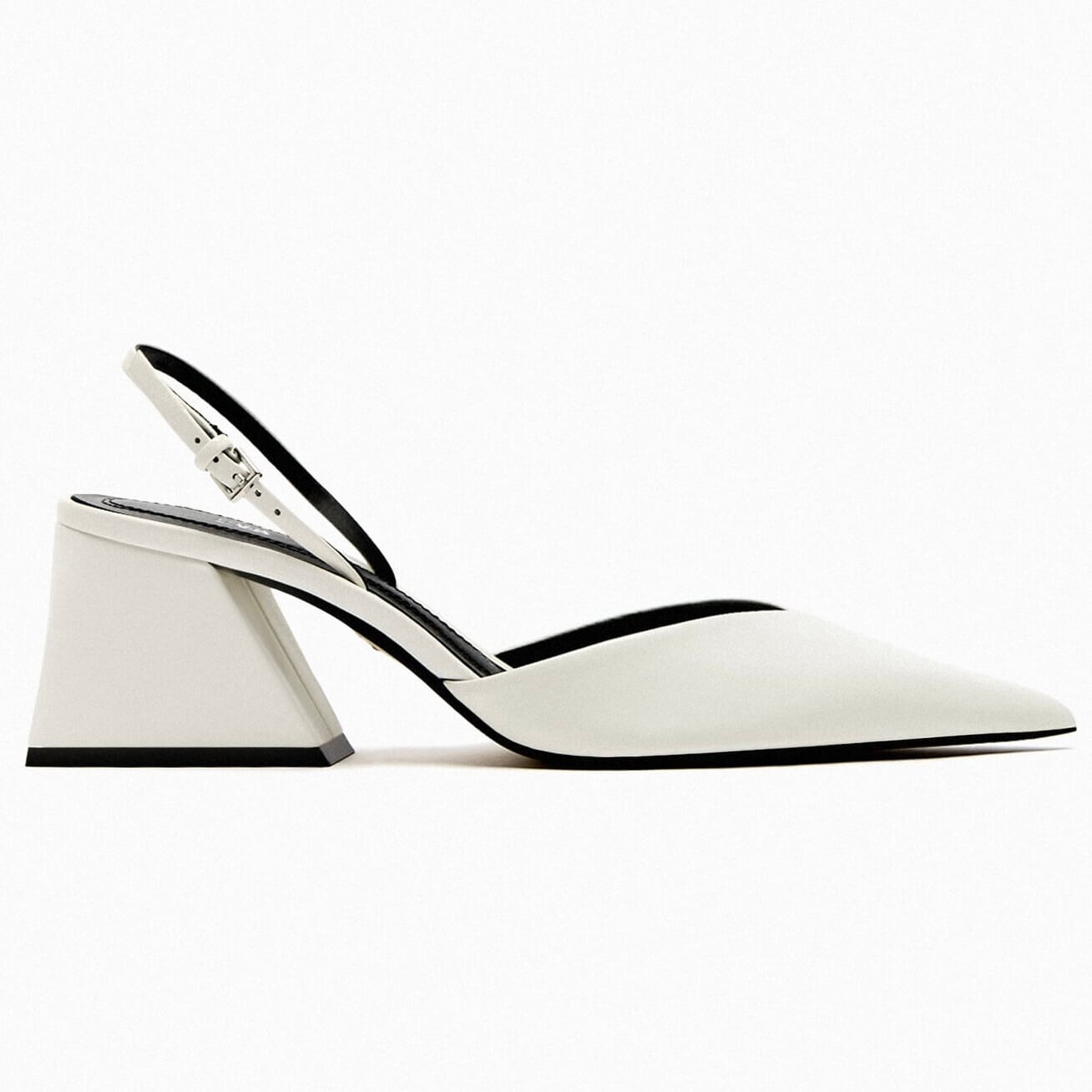 

Туфли Zara Block Heel Slingback, белый