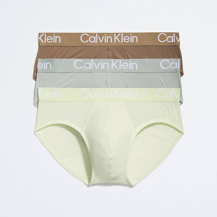 

Трусы-брифы Calvin Klein Ultra-Soft Modern (3 шт.), желтый/серый/бежевый